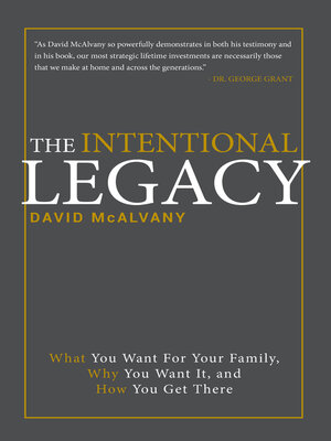 cover image of The Intentional Legacy: What You Want for Your Family, Why You Want It, and How You Get There